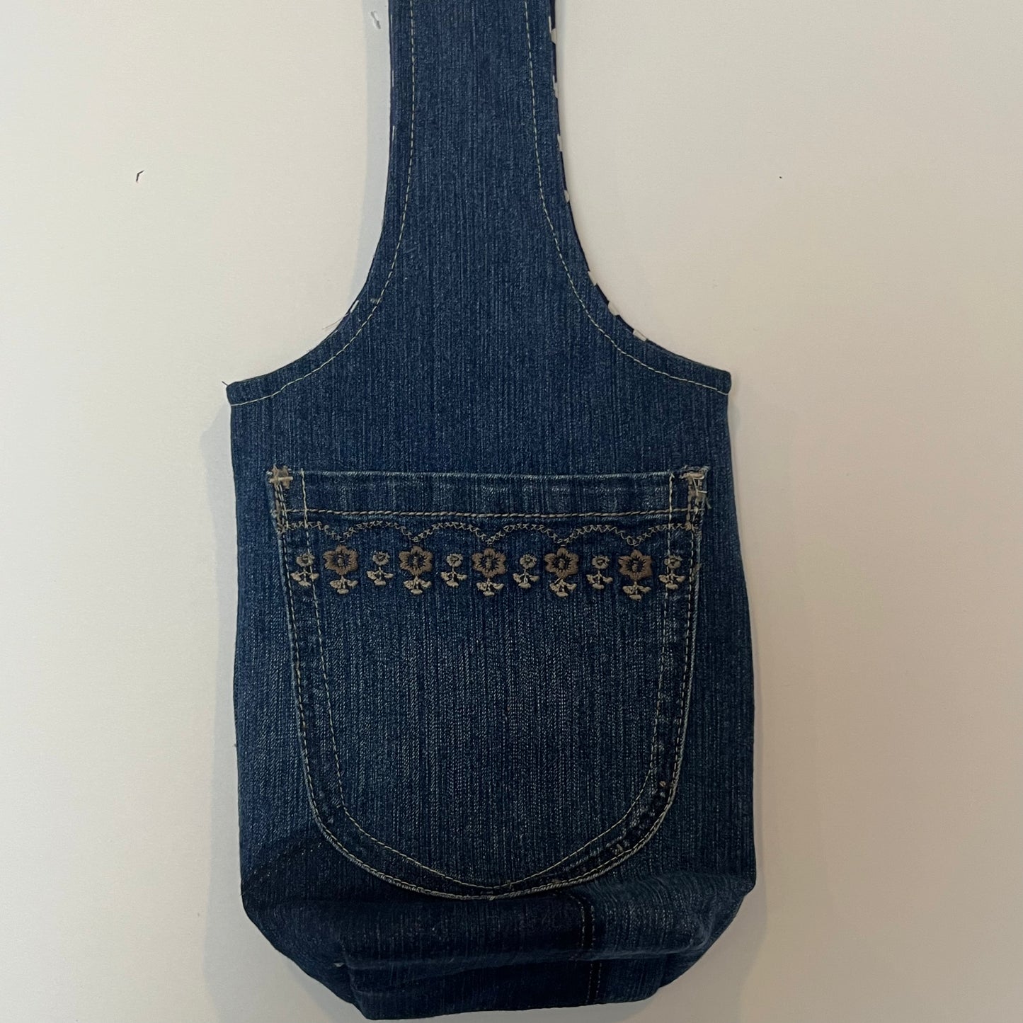 Wine Bottle Tote Bag, Eco-Chic, Recylced Denim