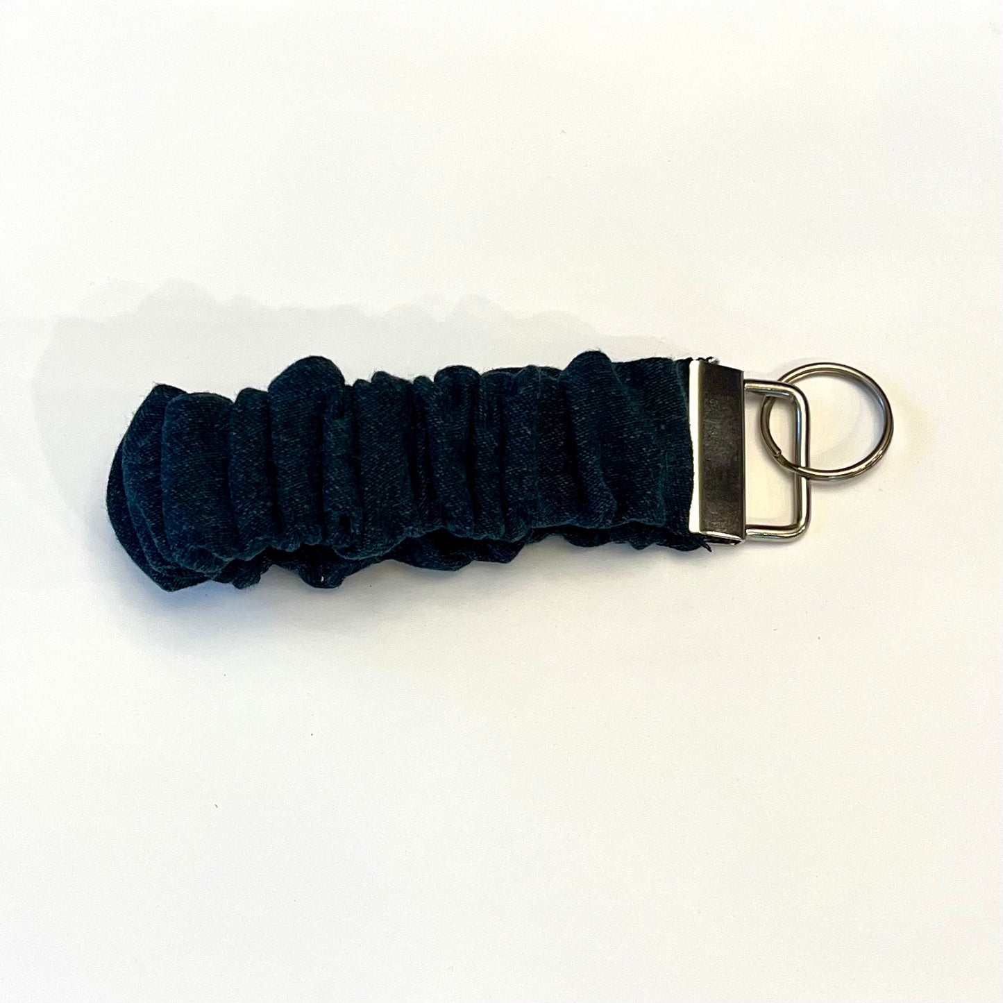 Scrunchie Keychain Wristlet/Key Fob Holder- Repurposed Denim