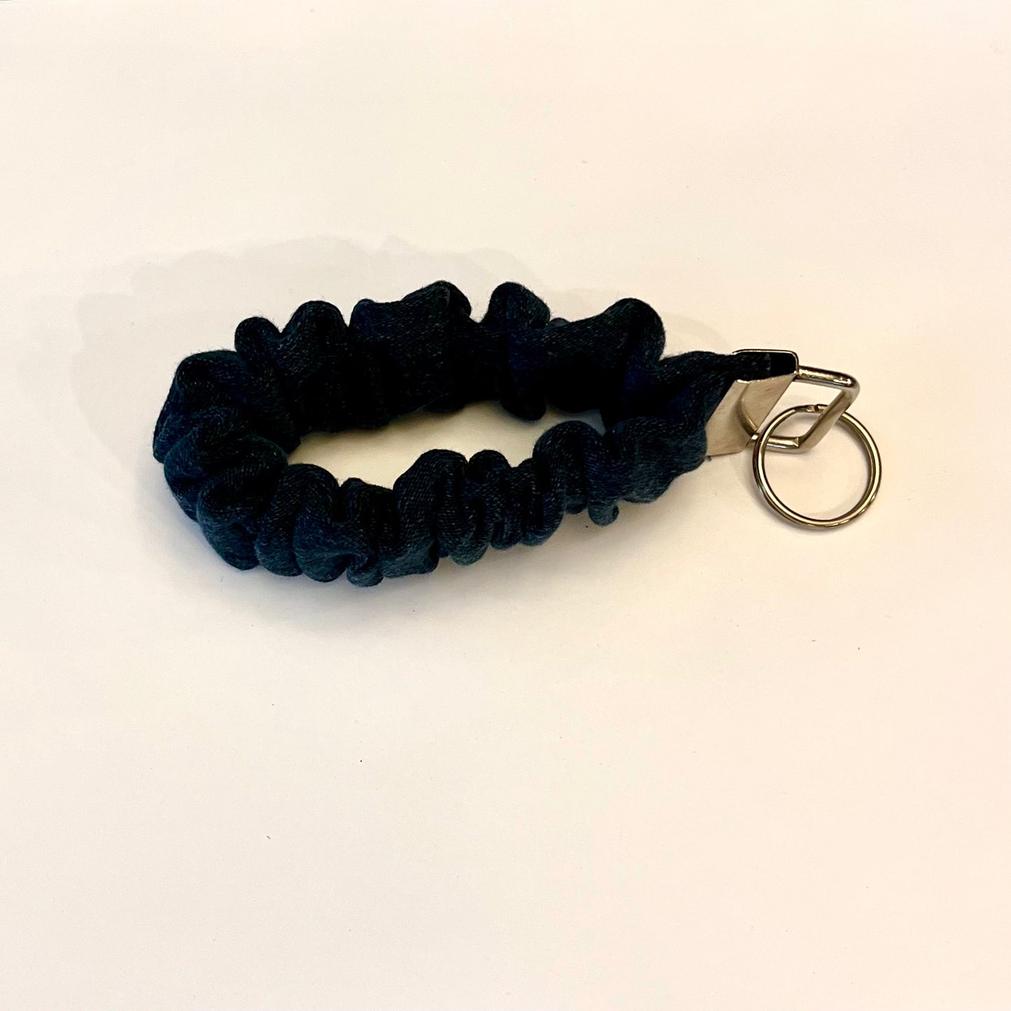 Scrunchie Keychain Wristlet/Key Fob Holder- Repurposed Denim