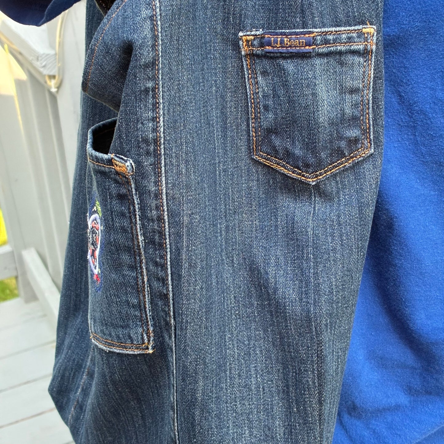 Slouch Bag, Hobo Bag, Repurposed Denim Shoulder Bag with Embroidery