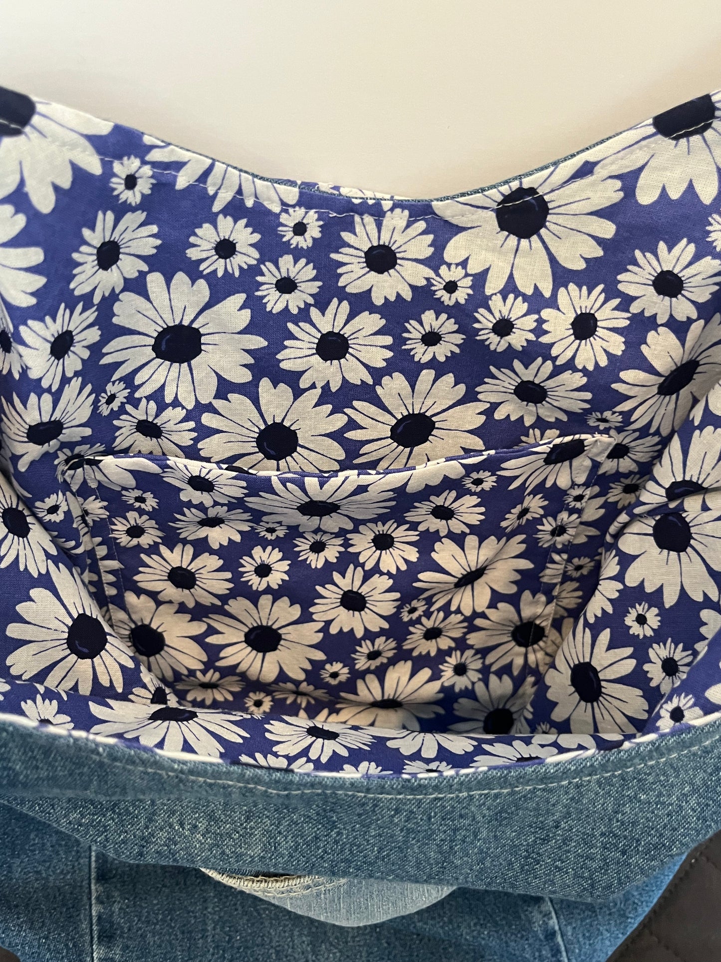Slouch Bag, Hobo Bag, Repurposed Denim Shoulder Bag