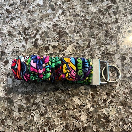 Scrunchie Keychain Wristlet/Key Fob Holder Multi-Color Floral