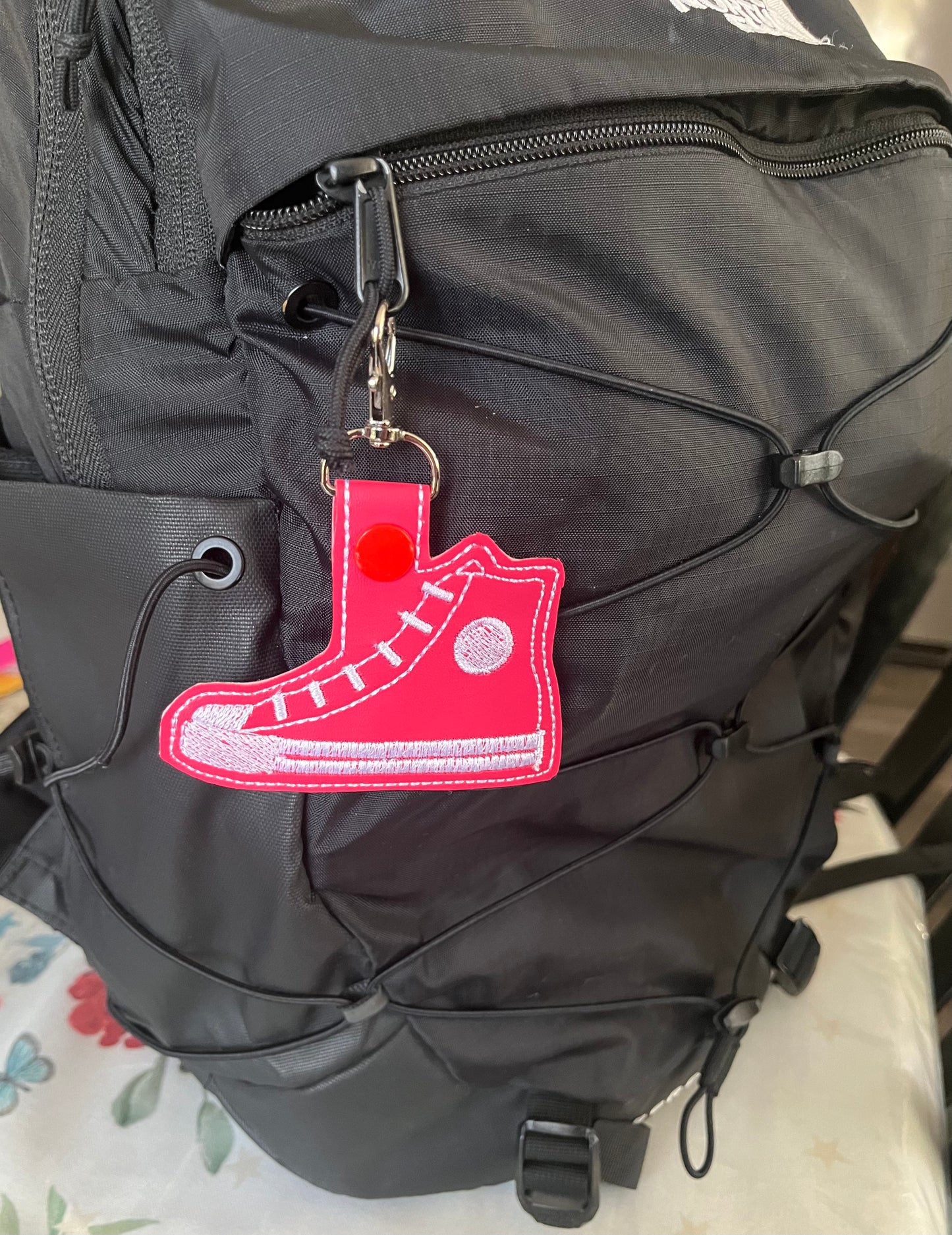 High Top Sneaker Key Fob Key Chain Charm,  Multiple Color Options